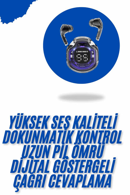 Kablosuz Dijital Göstergeli Powerbanklı IOS ve Android Uyumlu Kulaklık