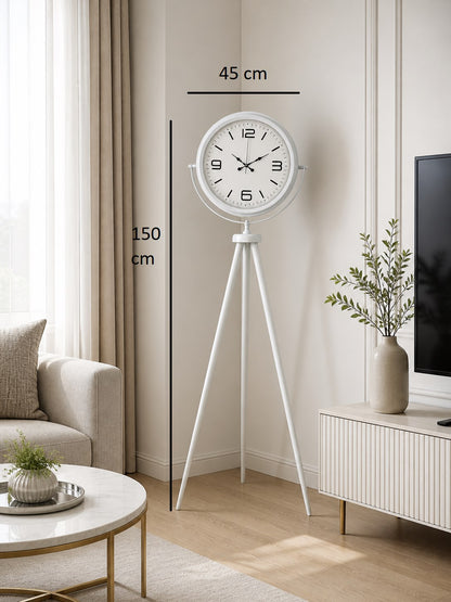 Modern Line Beyaz Tripod Ayaklı Saat