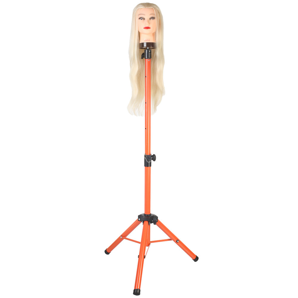 Kuaför Eğitim Mankeni İçin Metal Tripod - Turuncu + Taşıma Çantası