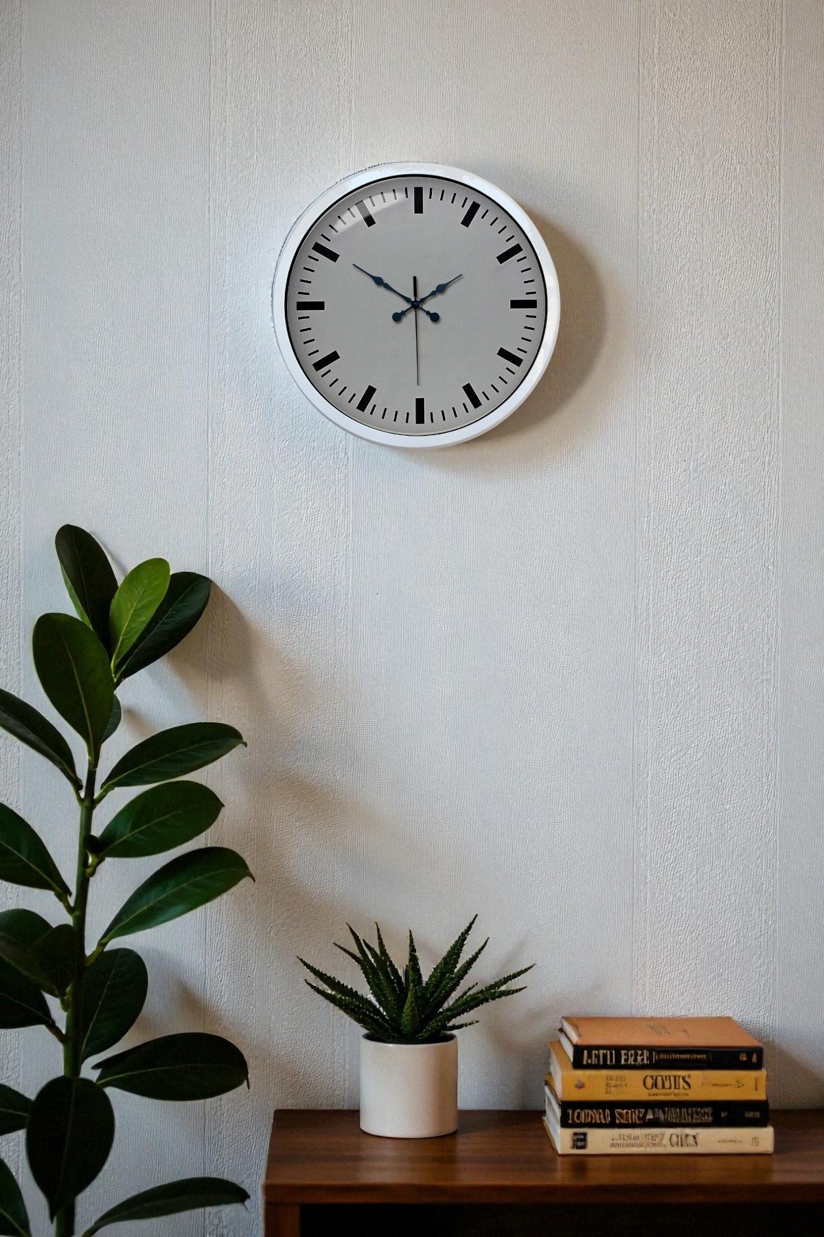 40 Cm Metal Beyaz Modern Duvar Saati