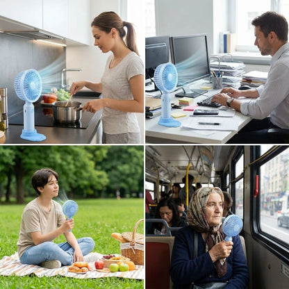 BUFFER® 3 Kademeli Masaüstü Fan – Telefon Tutuculu Özellikli Standlı Elde Taşınabilir Mini Fan EKL29