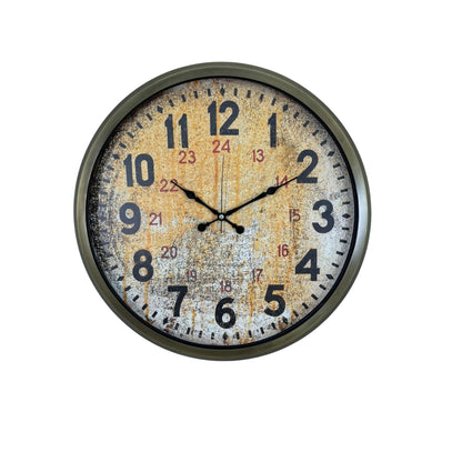 Eskitme Nostaljik Tasarım 52 Cm Metal Duvar Saati