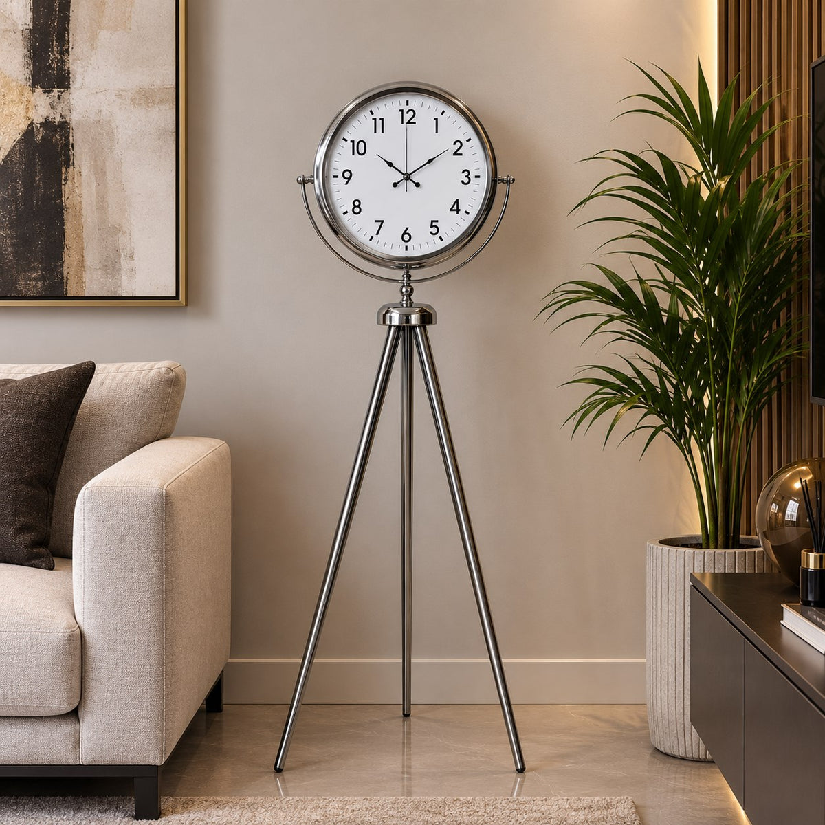 Krom Klasik Majesty 150 x 45 Cm Metal Ayaklı Saat