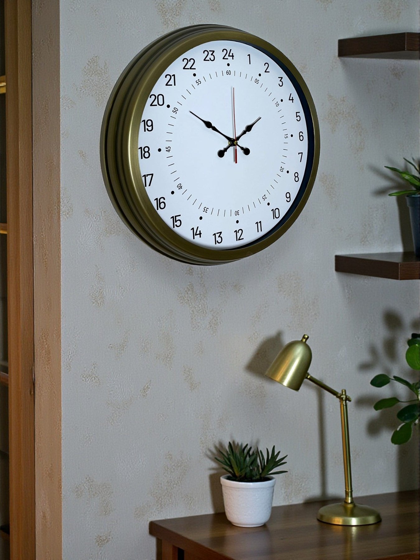 40 Cm Eskitme Metal 24 Saat Göstergeli Özel Tasarım Duvar Saati