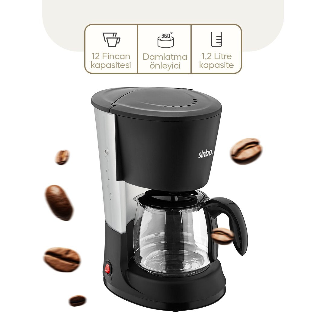 2İN1 FİLTRE KAHVE - ÇAY DEMLEME MAKİNESİ 1.2LT CAM HAZNE - SU SEVİYE GÖSTERGE SCM-2938 (5643)