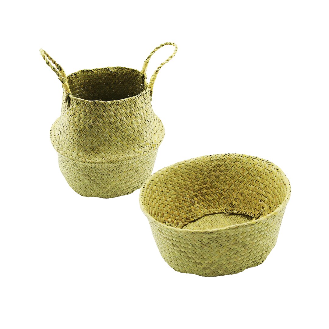 2IN1: KULPLU - KULPSUZ HASIR ORGANİZER SEPET Ç: 33 - 25CMY:15-30CM (5643)