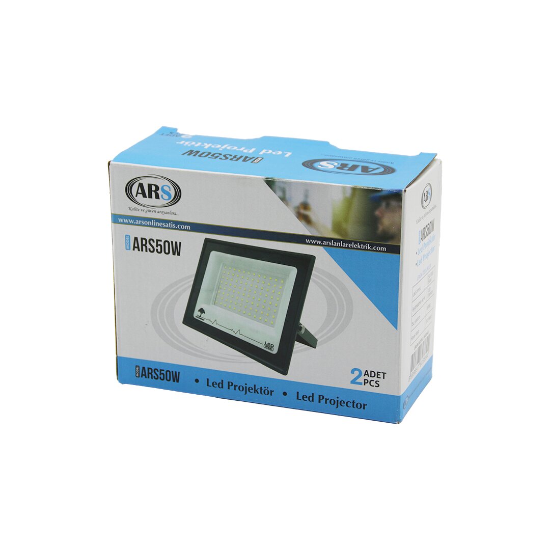 2PCS 50W LED PROJEKTÖR 15X11.5CM AYDINLATMA AÇISI: 120 DERECE 50.000 SAAT ÖMÜR MODEL-ARS50W (5643)