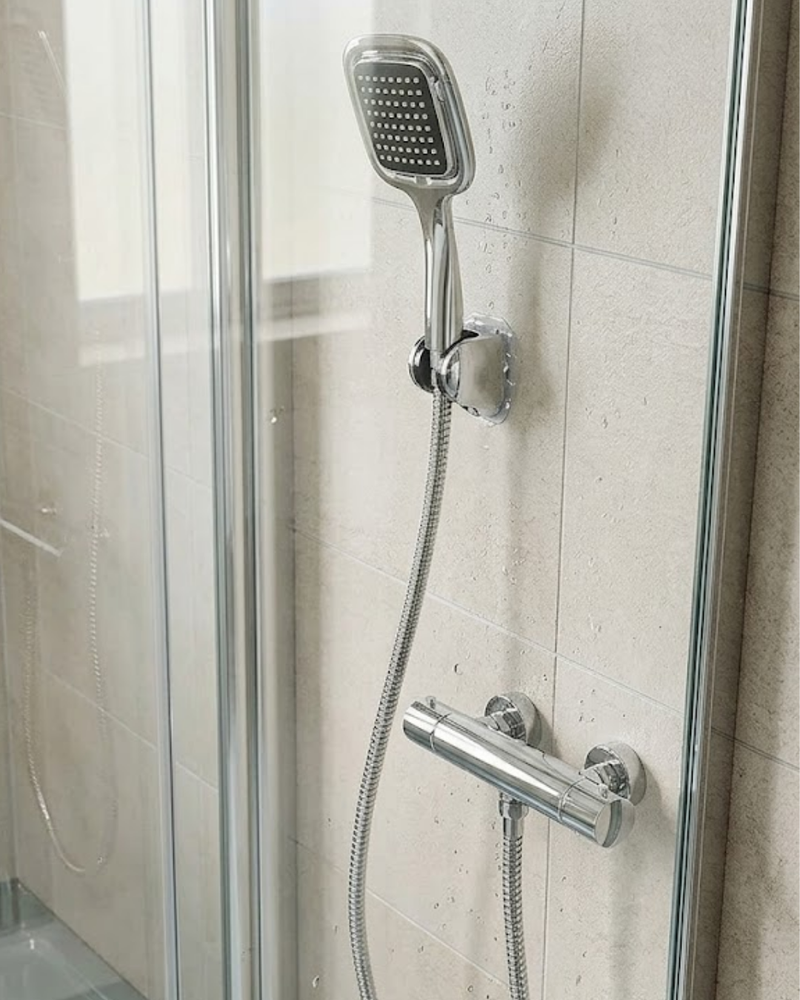 Siyah Duş Başlığı Seti Spiral Hortumlu El Duşu ve Duvar Askısı Banyo Seti