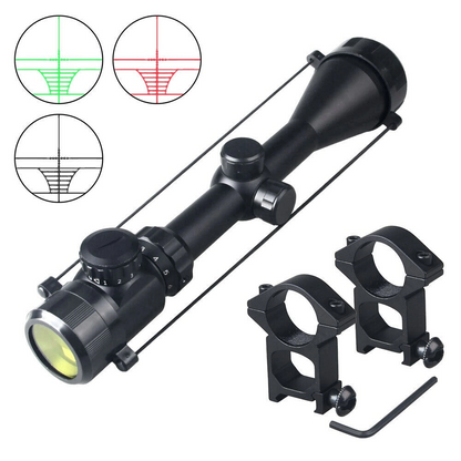 3-9x50 Zoomlu Keskin Nişancı Av Dürbünü Kırmızı, Yeşil Işık Çelik Gövde
