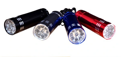3 Adet 9 Ledli Metal Mini El Fener