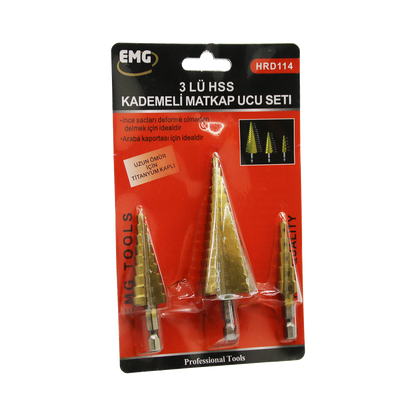 3 PARÇA HSS KADEMELİ MATKAP UCU SET (5643)