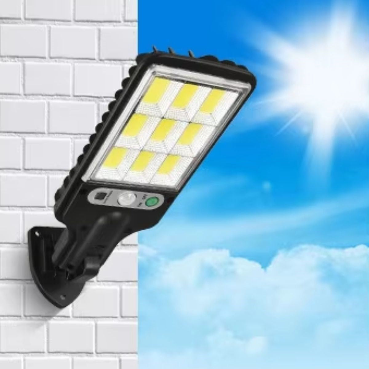 3 Farklı Işık Modlu Güneş Enerjisiyle Şarj Olan Dış Mekan Uyumlu Kumandalı Solar Duvar LEDİ (5643)