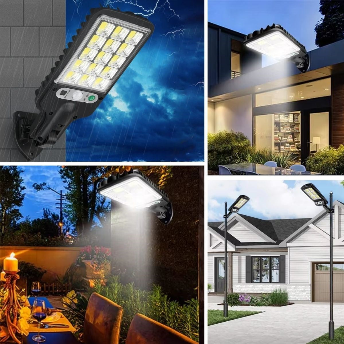 3 Farklı Işık Modlu Güneş Enerjisiyle Şarj Olan Dış Mekan Uyumlu Kumandalı Solar Duvar LEDİ (5643)