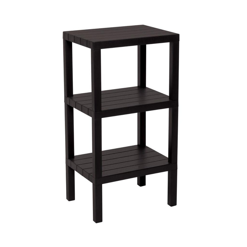 3 RAFLI SİYAH MODÜLER ÜNİTE PLASTİK 38x29x74 cm (5643)