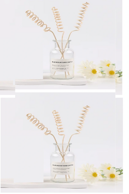 3 Tek Adet 3 Model Aromaterapi Koku Dağıtıcı Rattan Şişe Ahşap Difüzör Çubuk (spiral-yaprak-dalgalı)