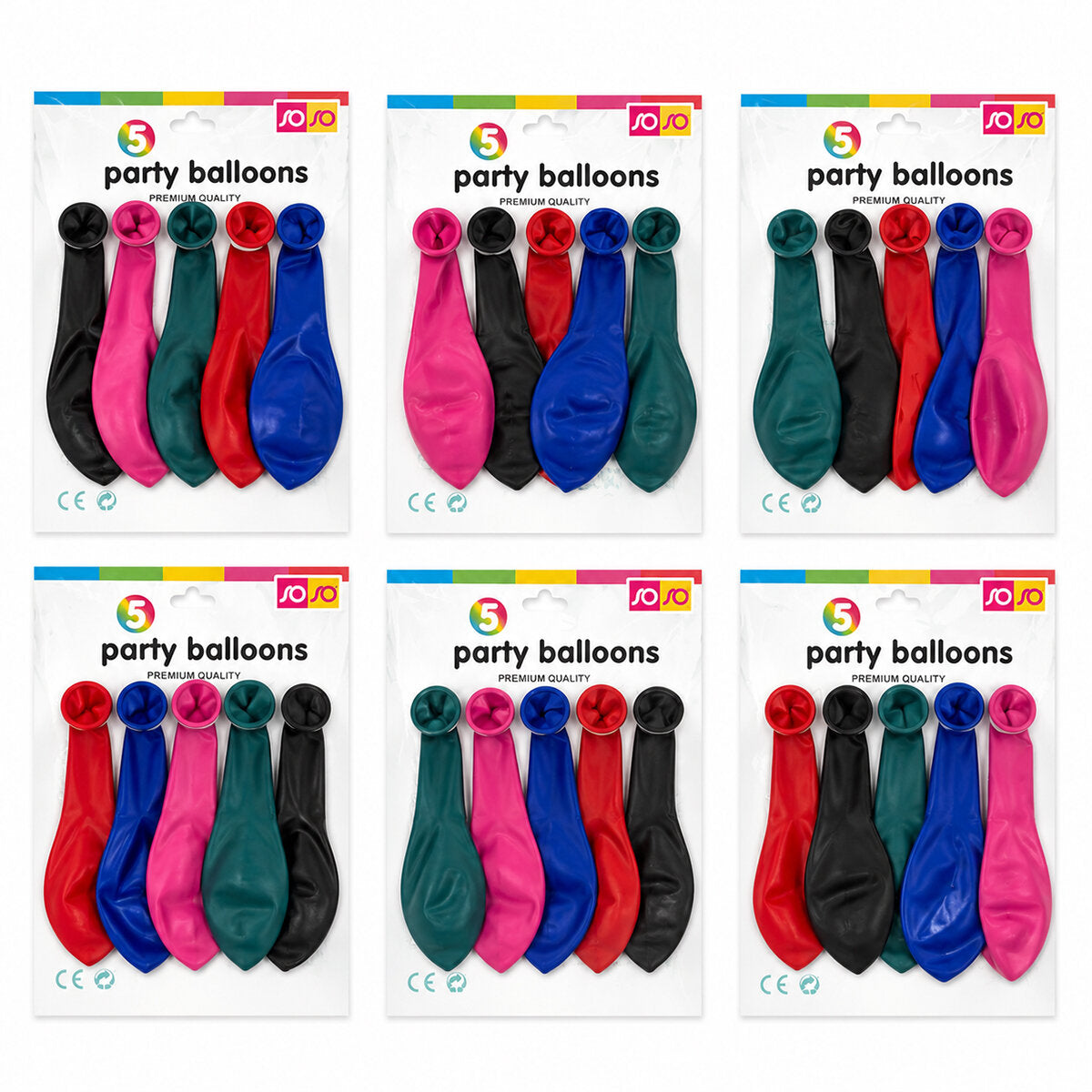 30 PAKET - 5PCS ORTA BOY RENKLİ - 30CM PARTY BALON TOPTAMDA 150 ADET BALON (5643)