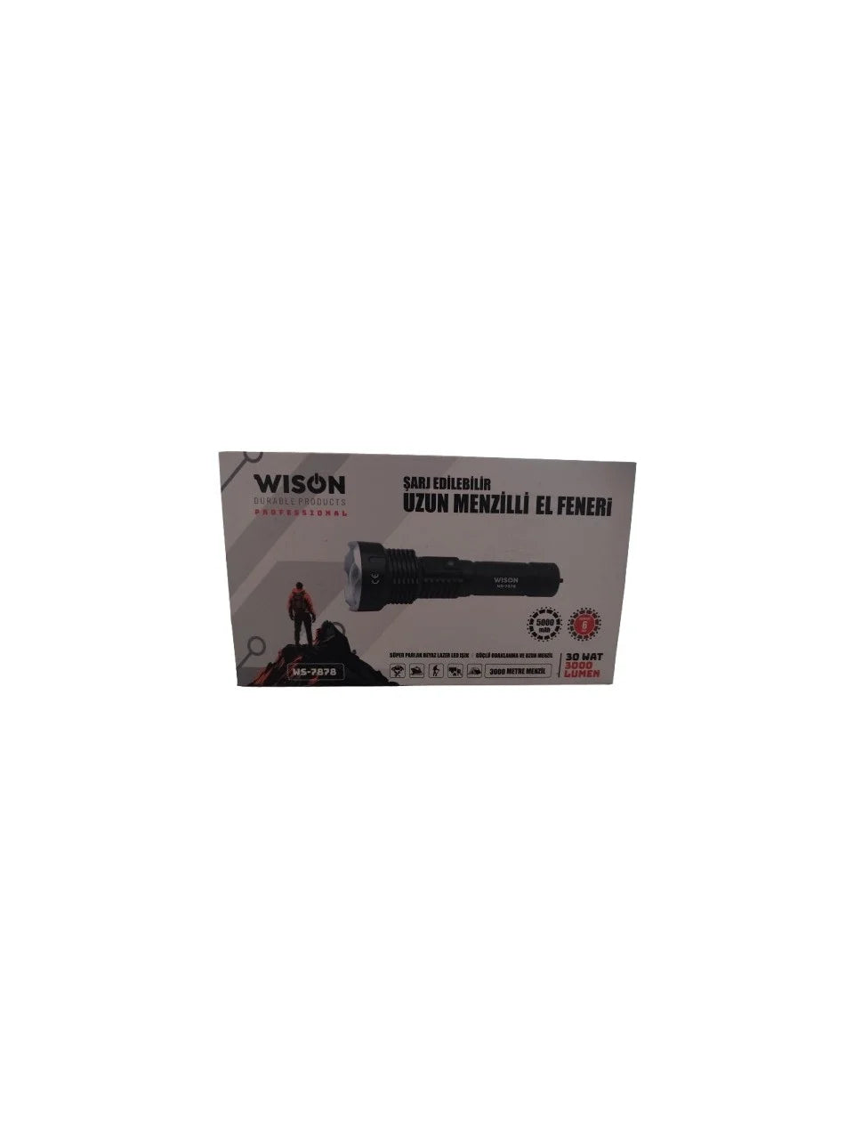 30 Watt 3000 Lümen Uzun Menzilli Fener WS-7878 (5643)