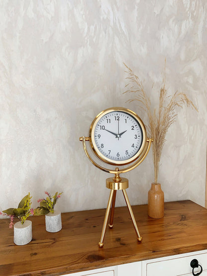 Gold Luxury Modern Üç Ayaklı Masa Saati