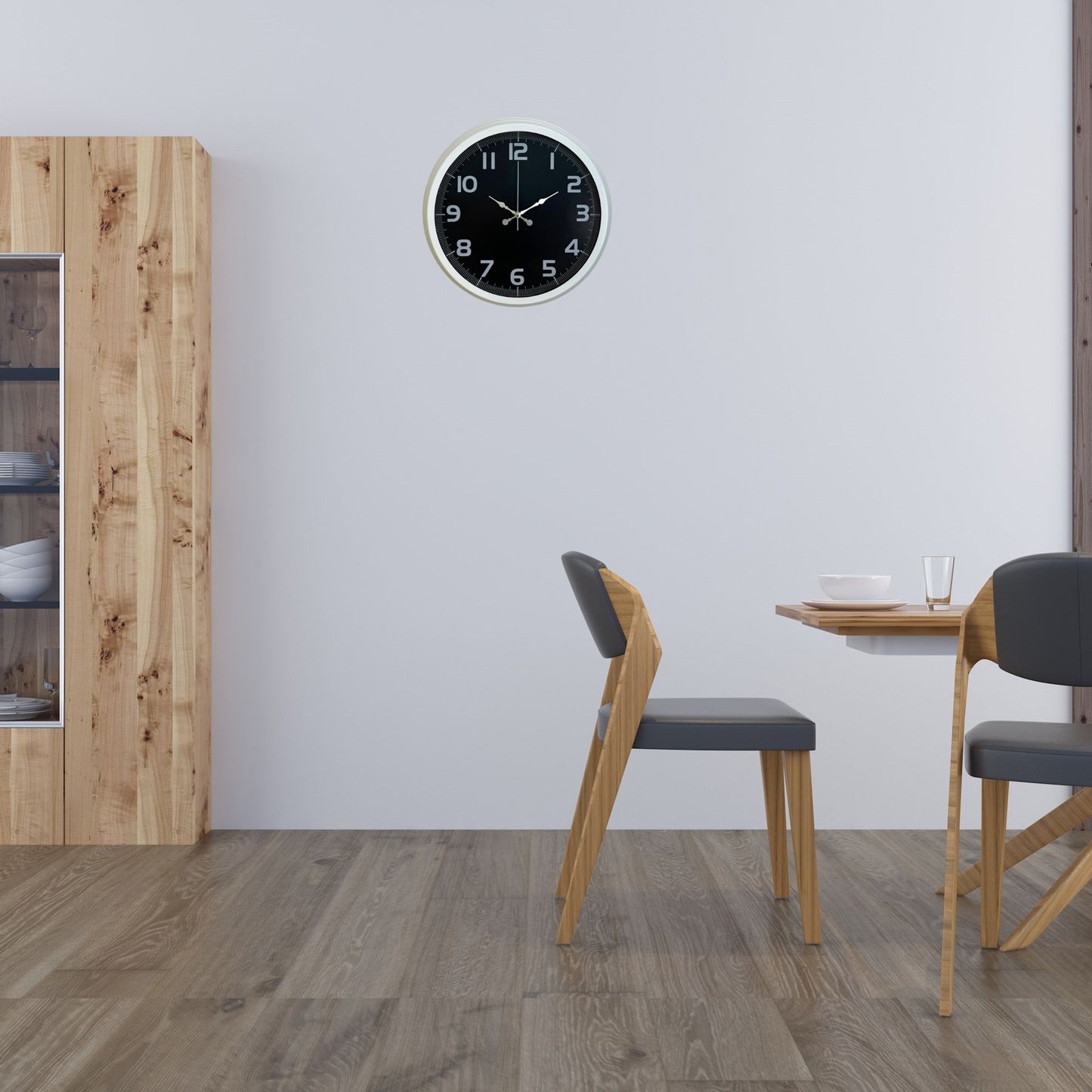 White Contrast 40 Cm Metal Duvar Saati