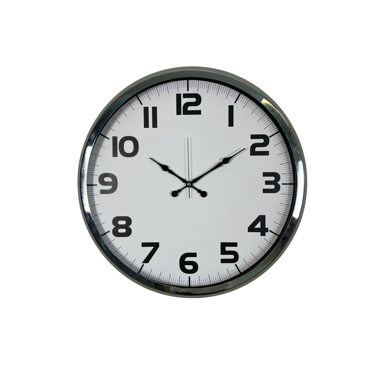 Krom 52 Cm Metal Klasik Duvar Saati