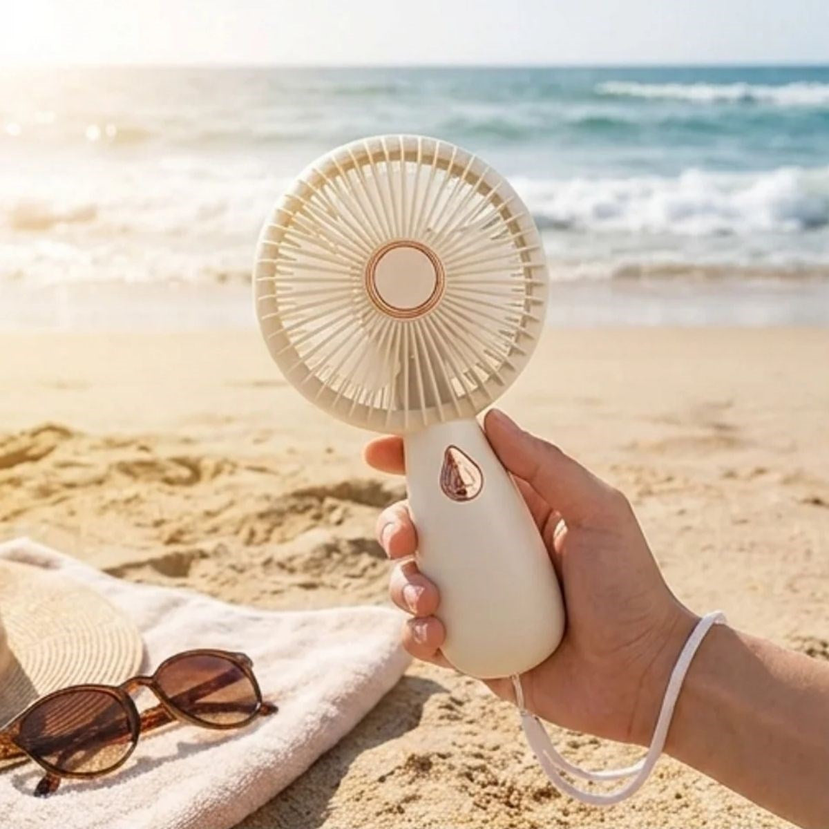BUFFER® 3 Kademeli Çanta Tipi El Fanı – Taşınabilir Mini Serinletici Silikon Askılı Fan ZB103