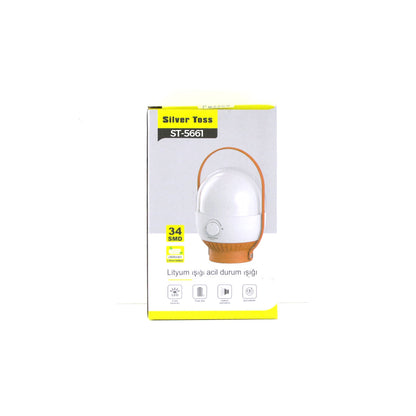 34 LED KAMP LAMBASI - FENER USB ŞARJLI AYARLANABİLİR IŞIK 4.8W - 2400mAh ST-5661 (5643)