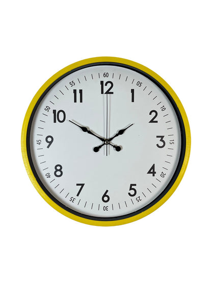 36 Cm Sarı Modern Dekoratif Duvar Saati