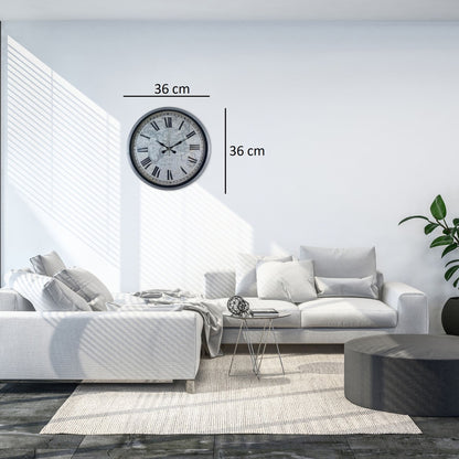 Gri 36 Cm Atlas Modern Tasarım Duvar Saati
