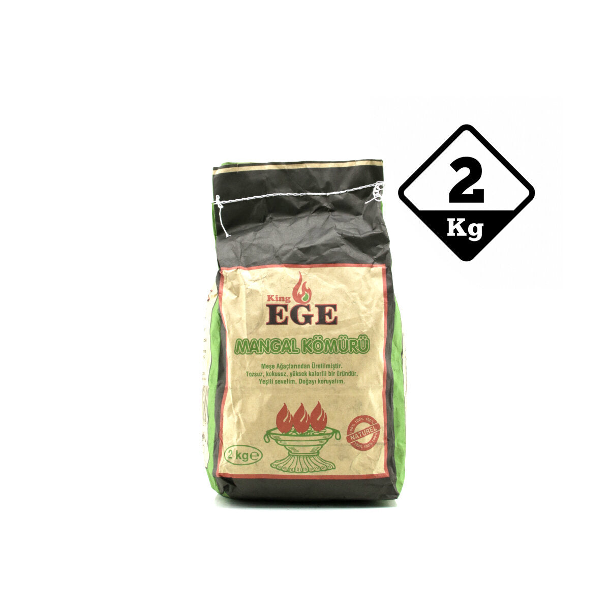 2 kg Mangal Kömürü - Çıra Hediyeli - Meşe Kömürü