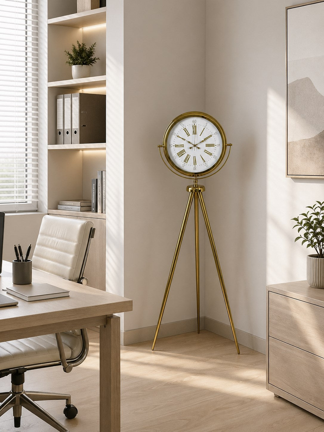 Aura Gold Tripod Ayaklı Dekoratif Saat