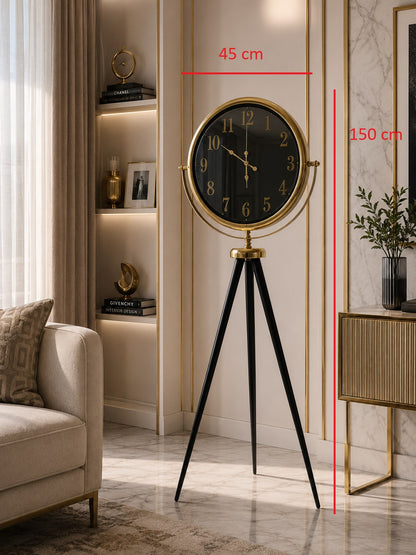 Gold Elite Aynalı Tripod 150 x 45 Cm Ayaklı Saat