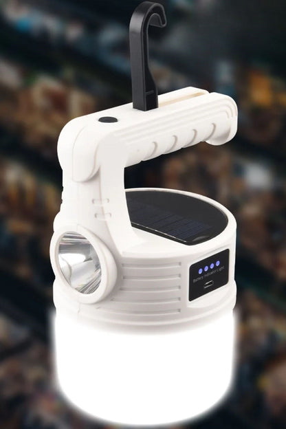BUFFER® LED Güneş Enerjili Kamp Lambası–2000 Lümen Süper Parlak, 5 Aydınlatma Modlu,USB ile Şarj Edilebilir Dış Mekan,Asılabilir Torch El Feneri