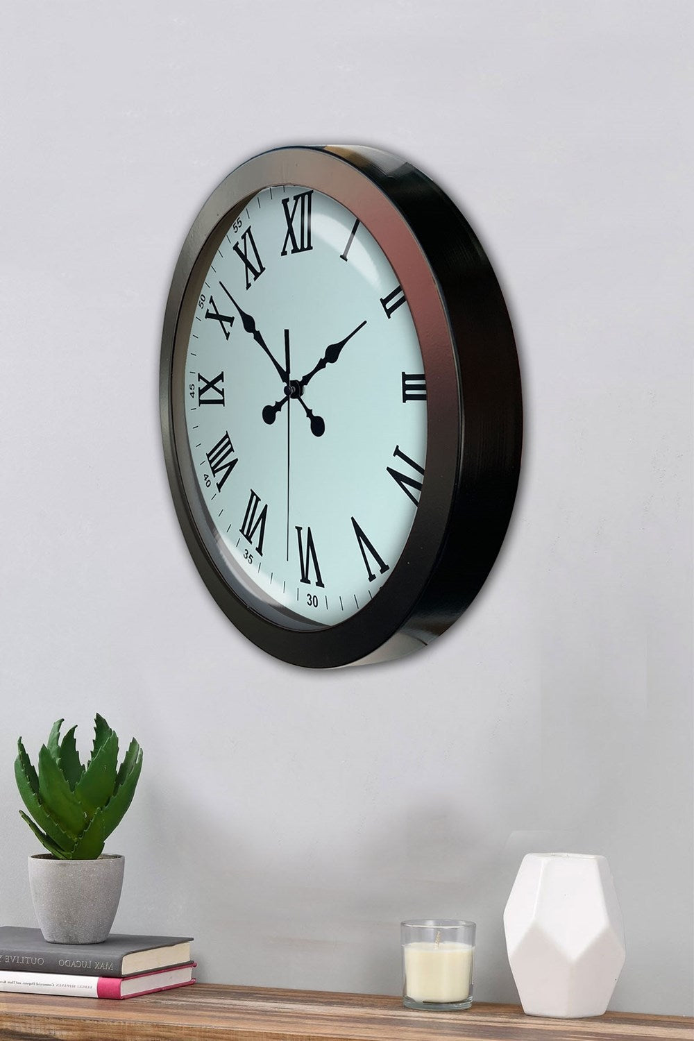 36 cm Siyah Metal Roma Rakamlı Duvar Saati