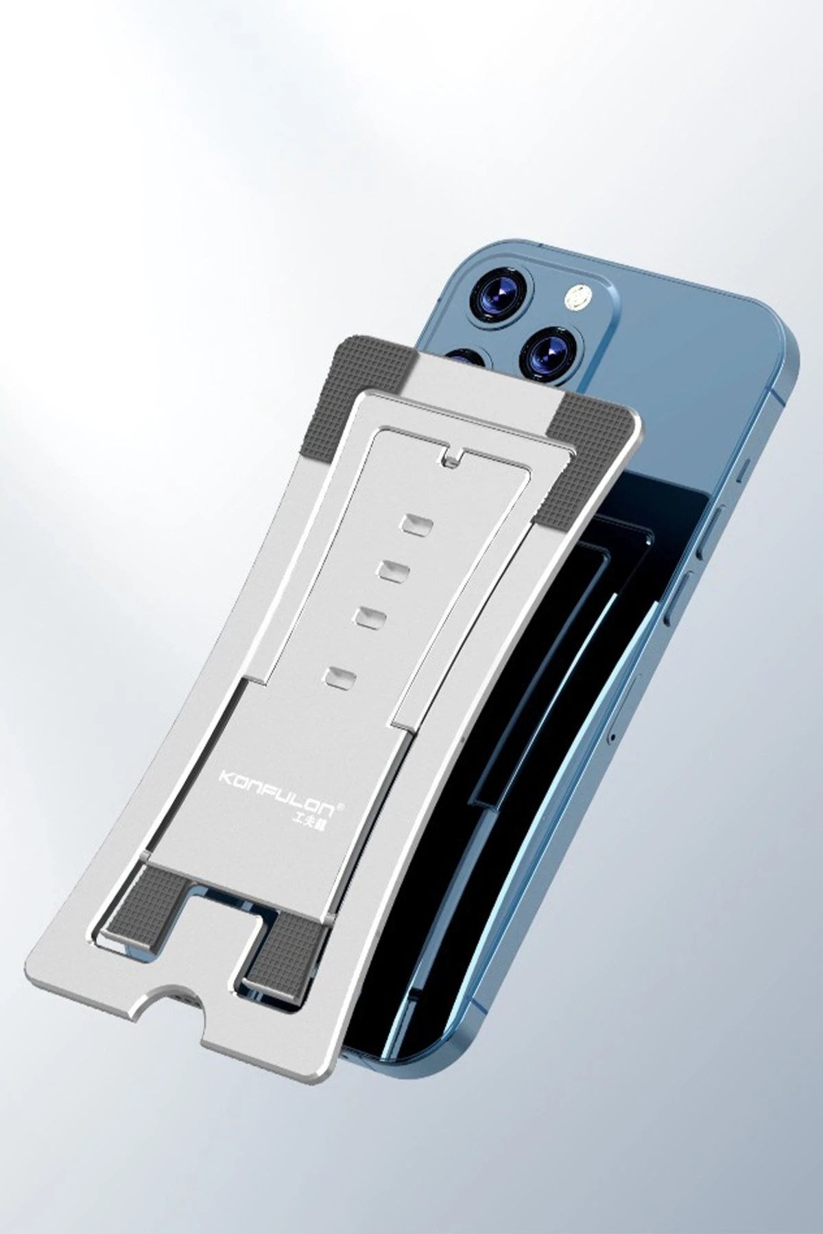 CM23 Ayarlanabilir Katlanabilir Masaüstü Telefon Tutucu - Gümüş