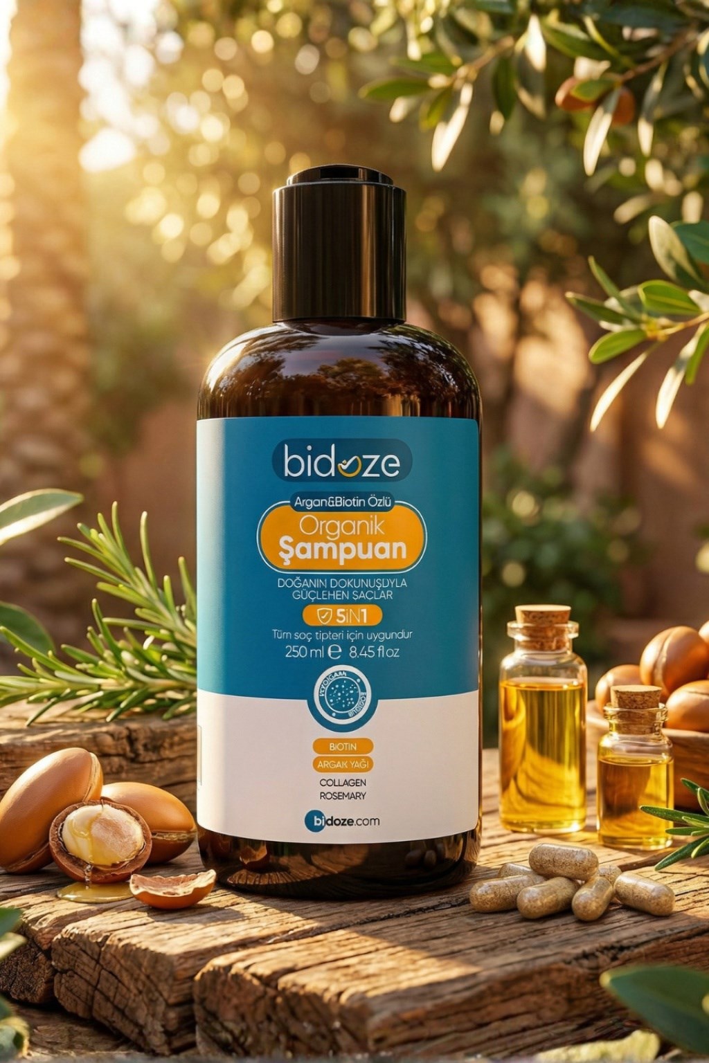 Markasız - Şampuan - BİDOZE ARGAN & BİOTİN ÖZLÜ ORGANİK ŞAMPUAN Dökülme Karşıtı | Kepeğe Ke