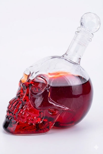 Crystal Head Kuru Kafa Cam Şişe Viski Likör Hediyelik Sürahi (550 ML)