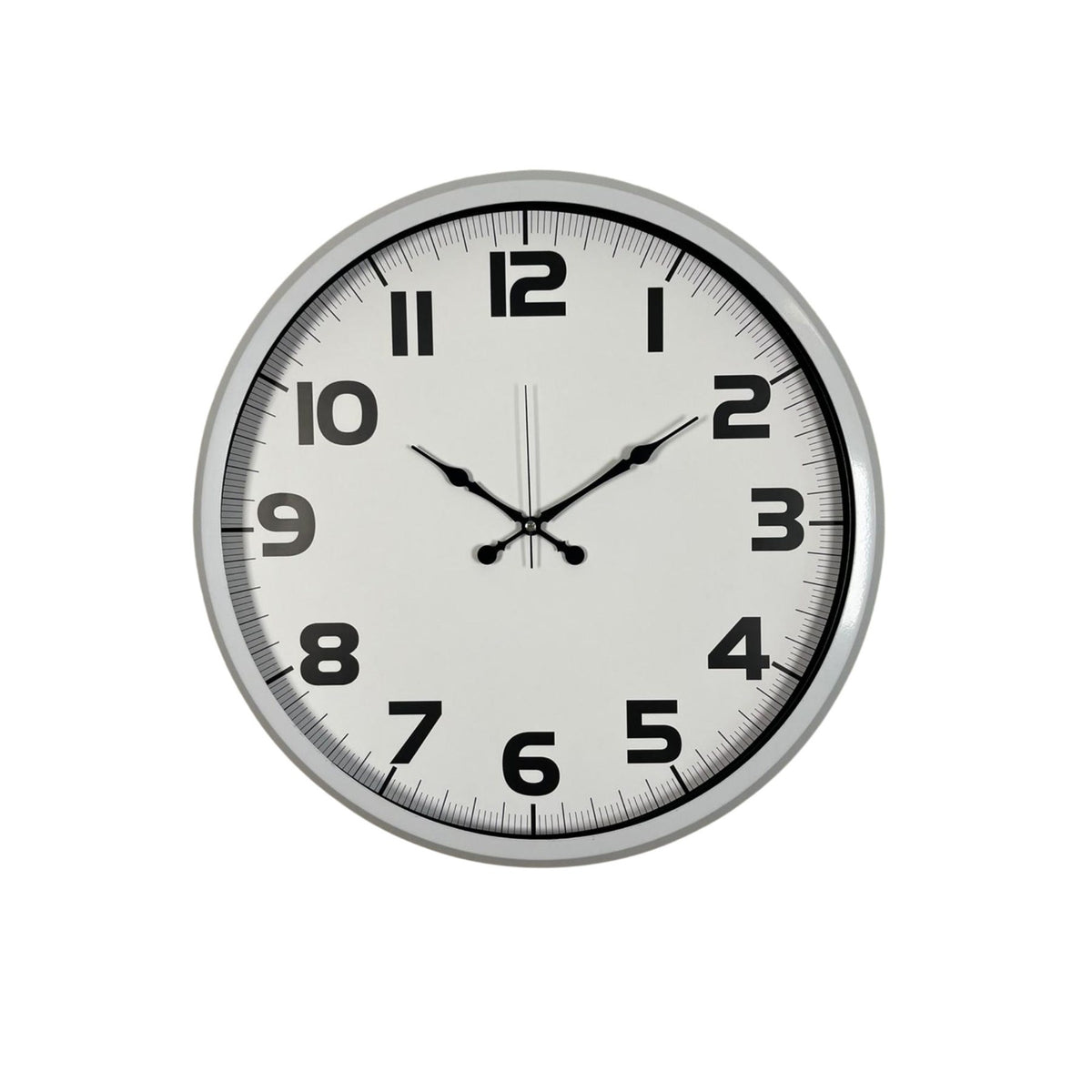 Beyaz Klasik Şık 52 Cm Metal Duvar Saati