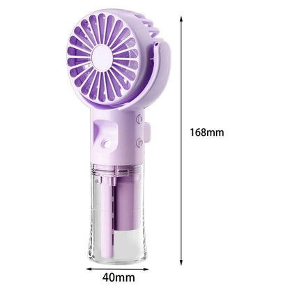 BUFFER® 4 Kademeli Spreyli Şarjlı El Fanı – Boyuna Asılabilir USB Şarjlı Taşınabilir Mini Fan F4