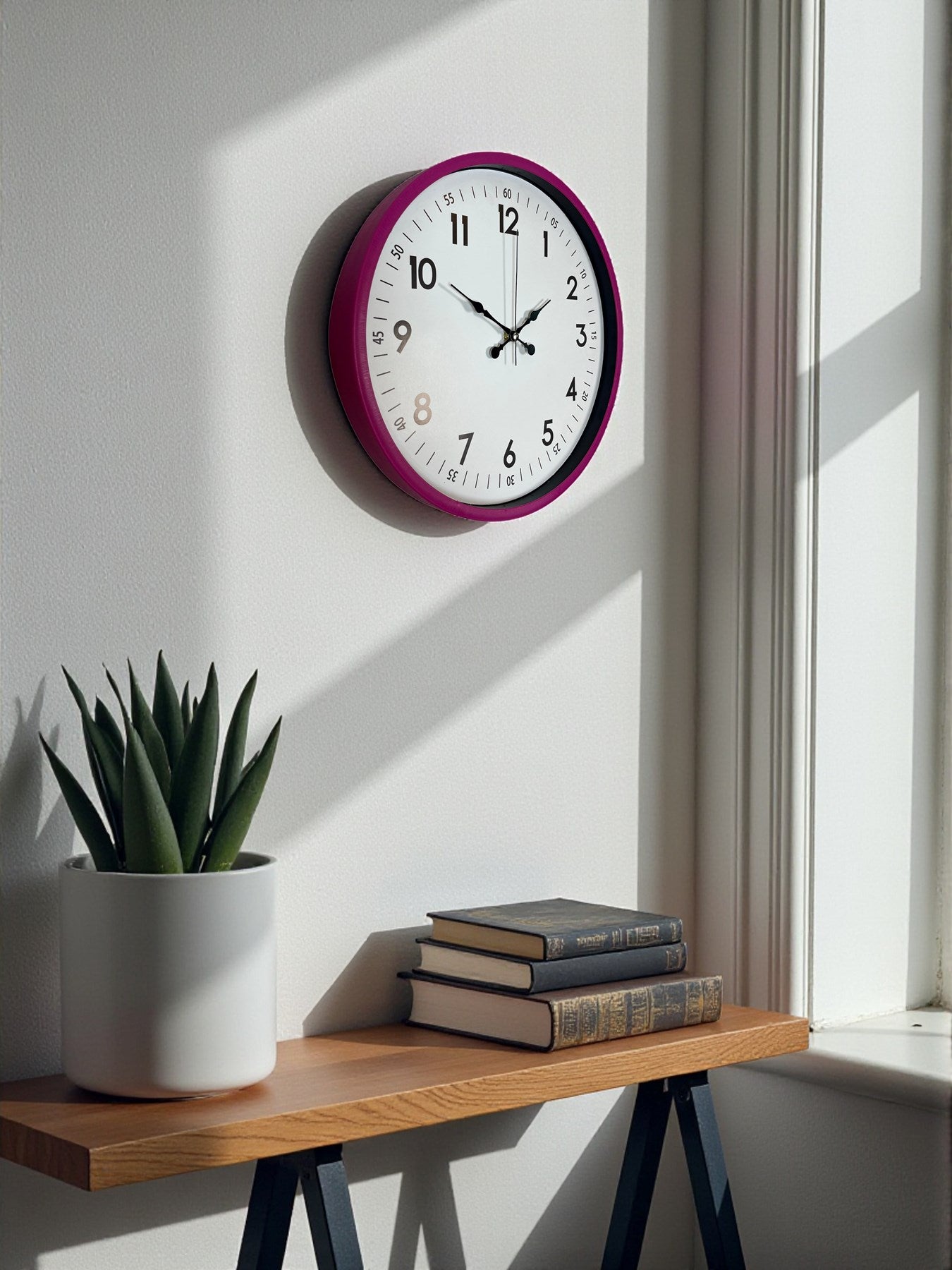 36 Cm Pembe Dekoratif Duvar Saati