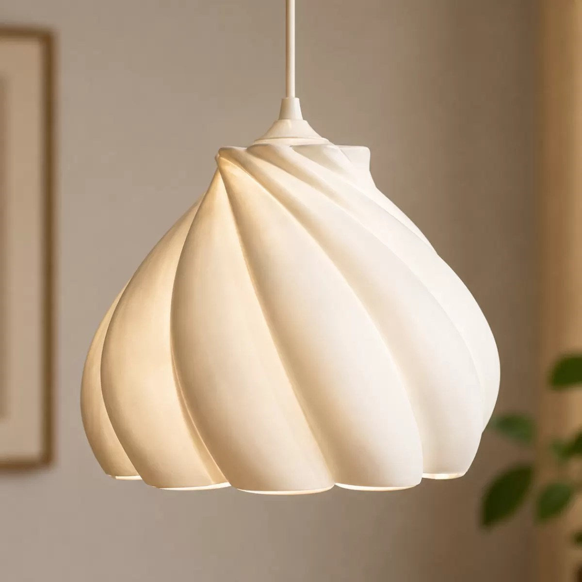 Pumpkin Tekli Avize Yatak Odası Mutfak Sarkıt Avize – Salon Ve Oturma Odası Aydınlatması 70cm Beyaz