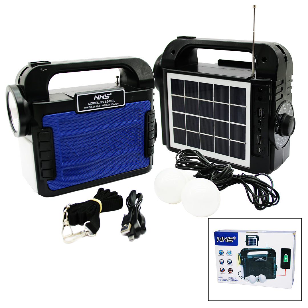 3IN1 - SOLAR 2İN1 EL FENERİ - RADYO - MP3 BLUETOOTH - USB/ TF PORT - 2 PARÇA AMPUL KABLOLU - POWERBANK (5643)