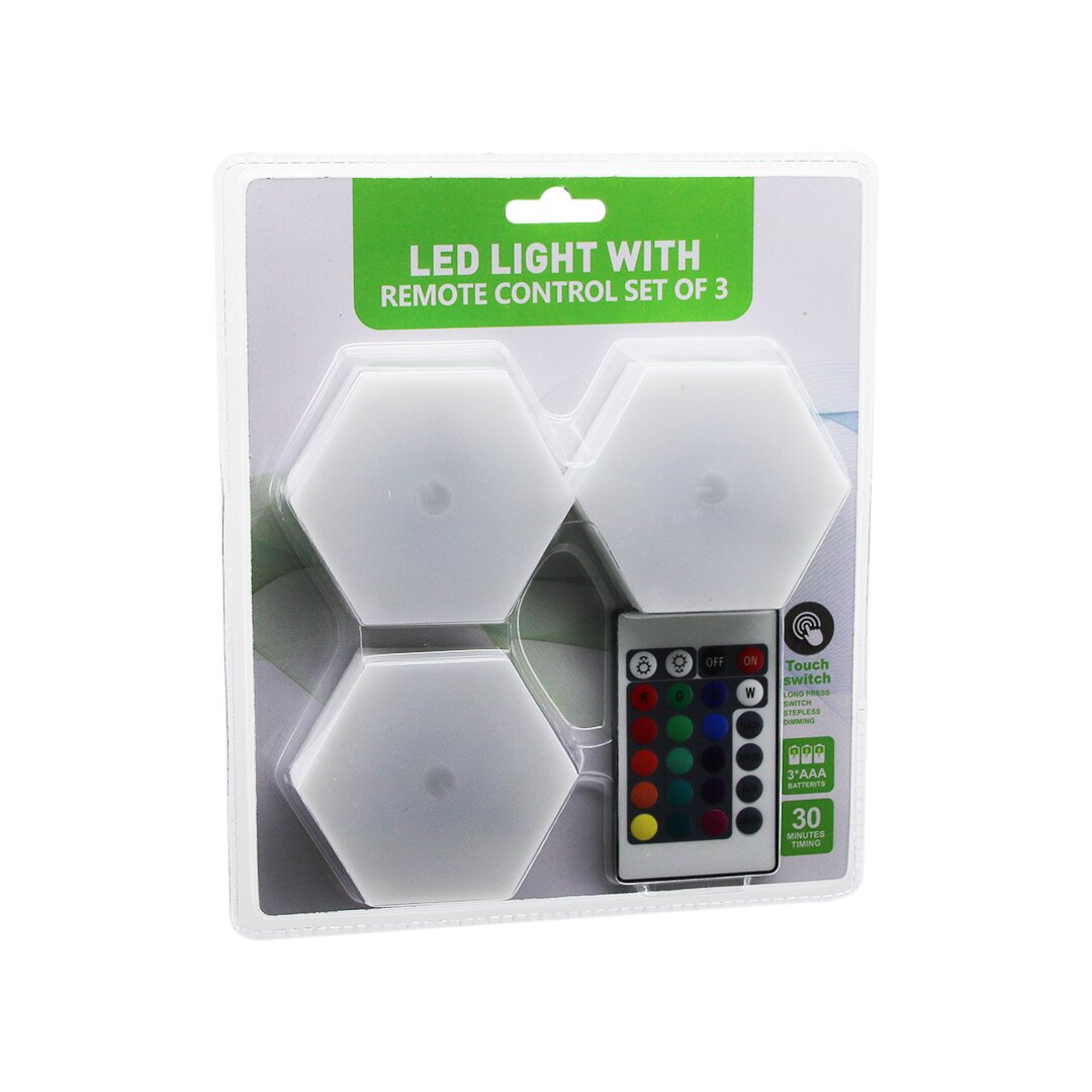 3PCS - ALTIGEN - RGB KUMANDALI - PİLLİ - DOKUNMATİK LAMBA SETİ 6 LED (5643)