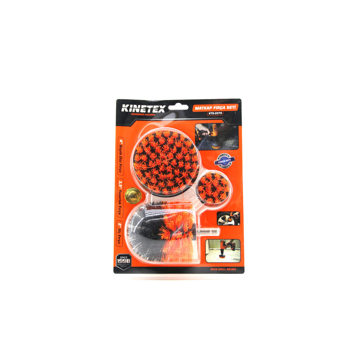 3PCS SET MATKAP FIRÇASI 1/4 INC - 6.3MM BÜYÜK DÜZ= 4 INC YUVARLAK= 3.5 INC UÇ FIRÇA= 2 INC KTX-3375 (5643)