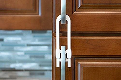 4 Adet Çocuk Koruma Kilidi - Slide Dolap Çekmece Kilidi Sürgülü Kilit