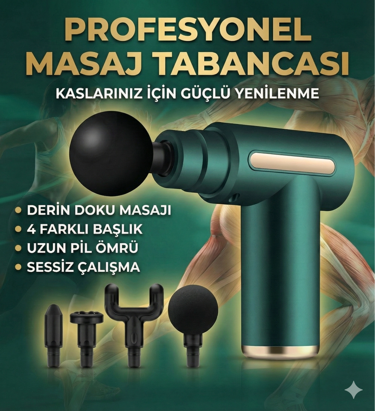 4 Başlıklı 6 Kademeli Titreşimli Şarjlı Mini Masaj Aleti