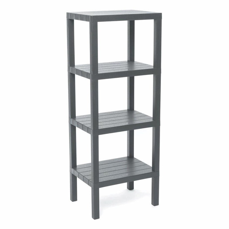 4 RAFLI GRİ MODÜLER ÜNİTE PLASTİK 38x29x100 cm (5643)