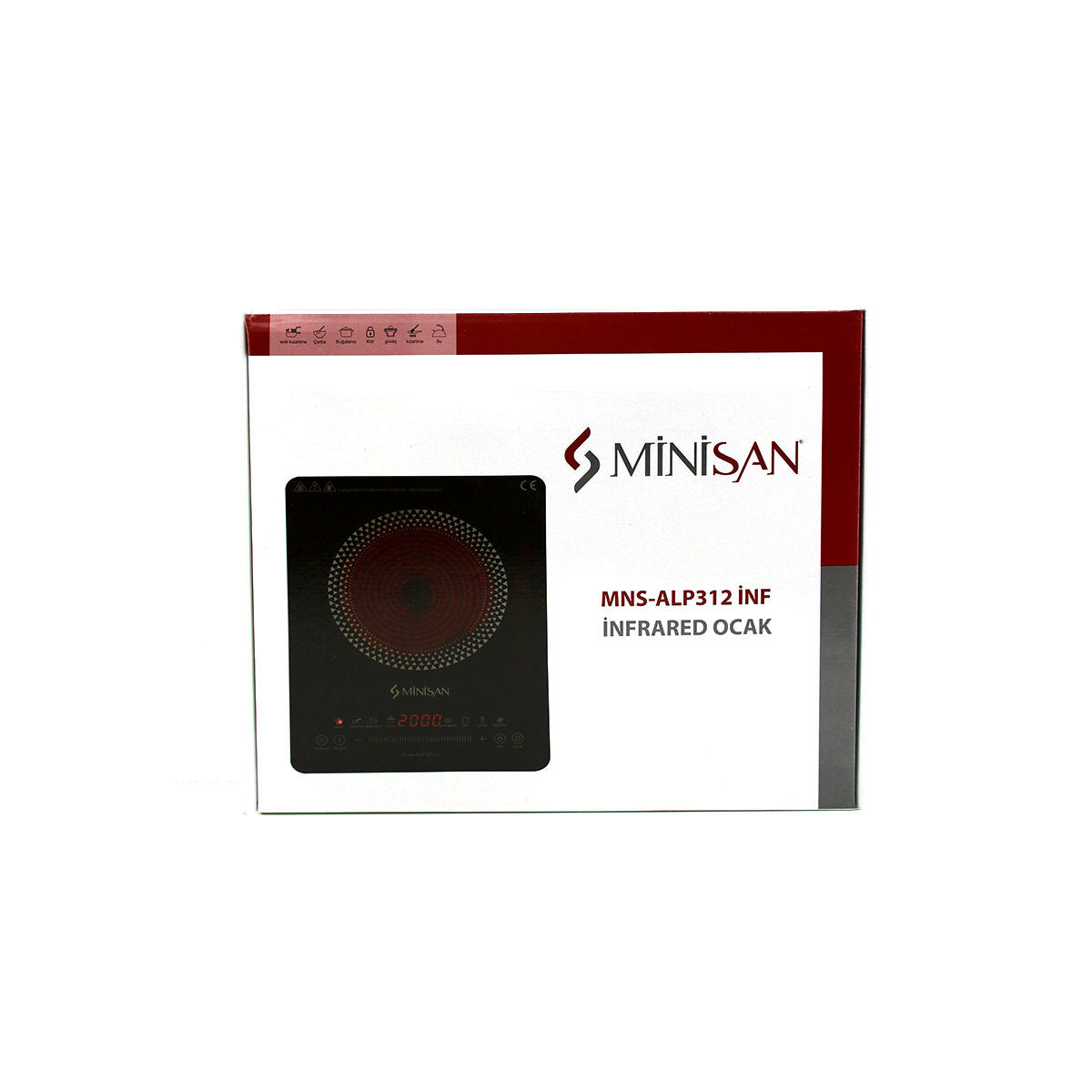 4 SAAT ZAMANLAYICI - 24 SAATLİK ÖN AYAR YENİ NESİL TEKLİ ELEKTRİKLİ OCAK 2000W ALP-DT312 (5643)