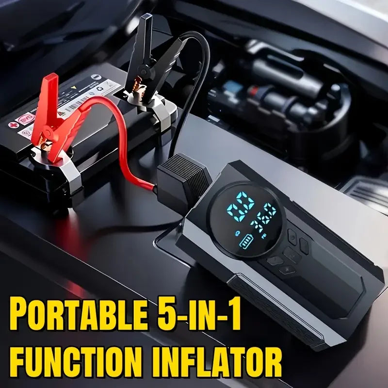 4’ü 1 Arada Lastik Şişirici – Akü Takviyesi – Powerbank – Led Işık (5643)