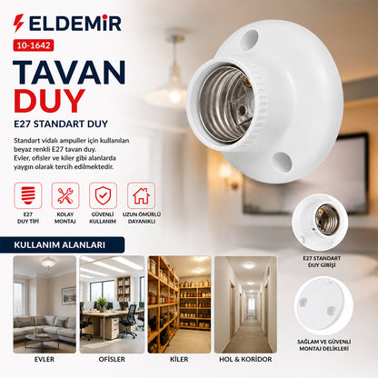 40 ADET E27 KOLAY MONTAJ TAVAN DUY (5643)
