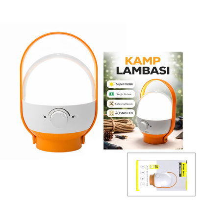 40 LED KAMP LAMBASI - FENER USB ŞARJLI AYARLANABİLİR IŞIK 6.4W - 2400mAh ST-5660 (5643)